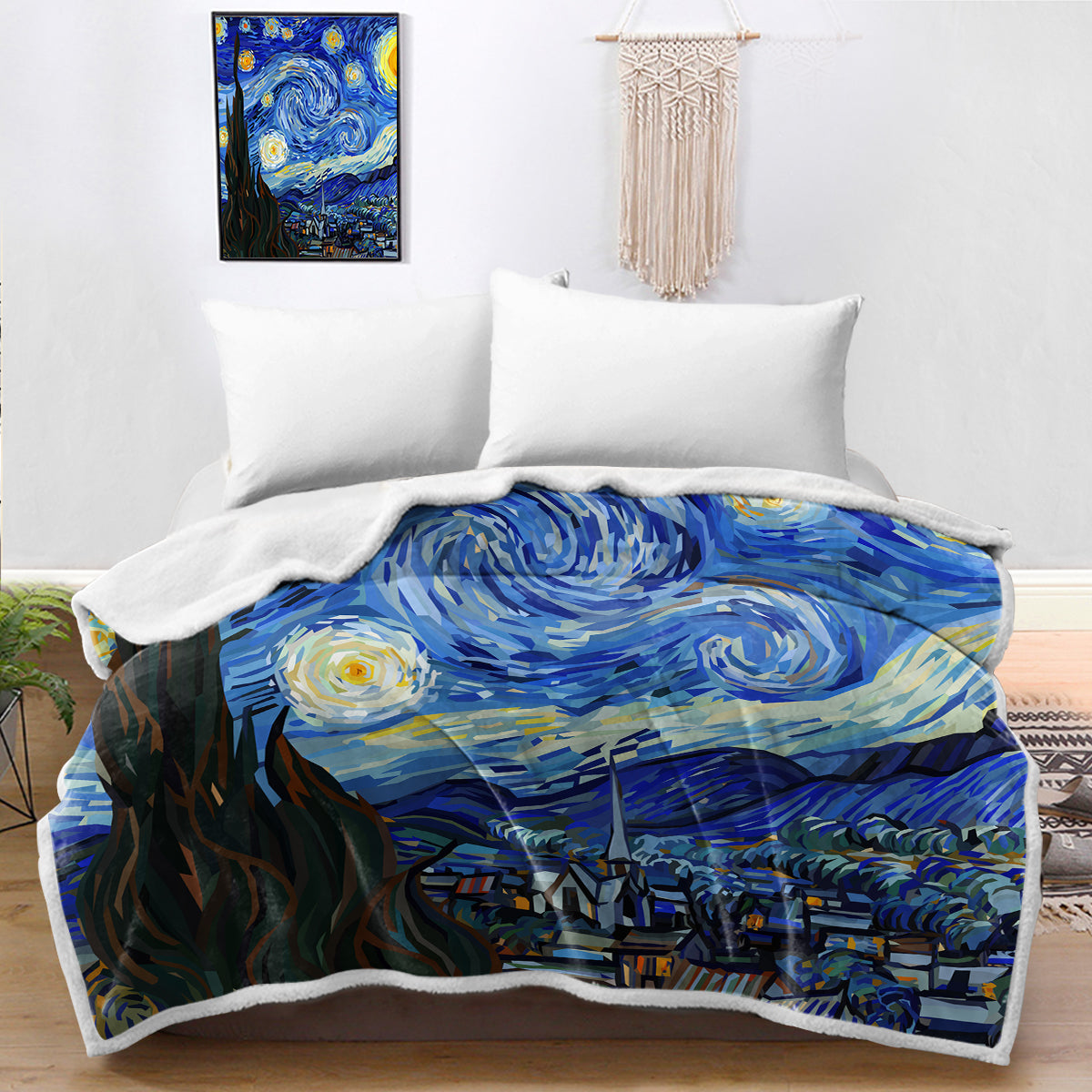 Van Gogh&#39;s Starry Nght Bedspread Blanket