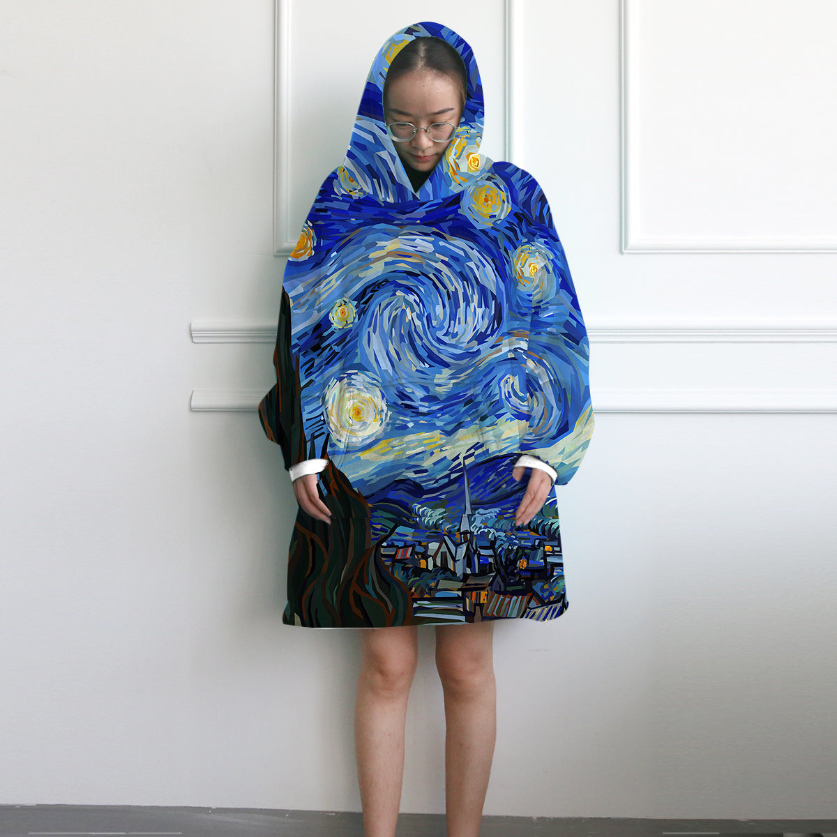Van Gogh&#39;s Starry Night Wearable Blanket Hoodie