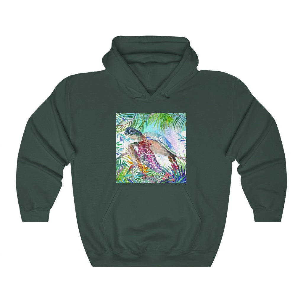 Tropical Sea Turtle Hooded Sweatshirt