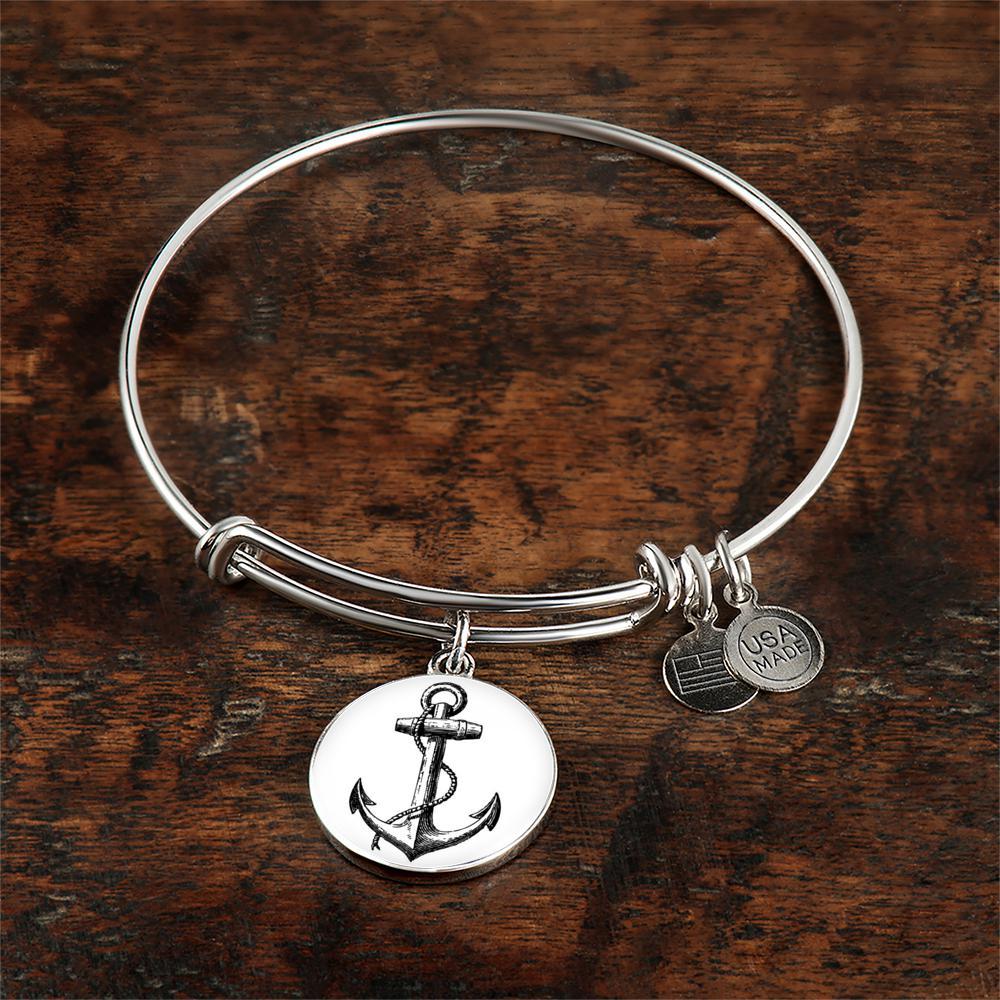 Anchor Bangle Bracelet
