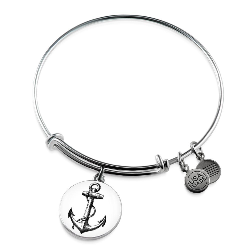 Anchor Bangle Bracelet