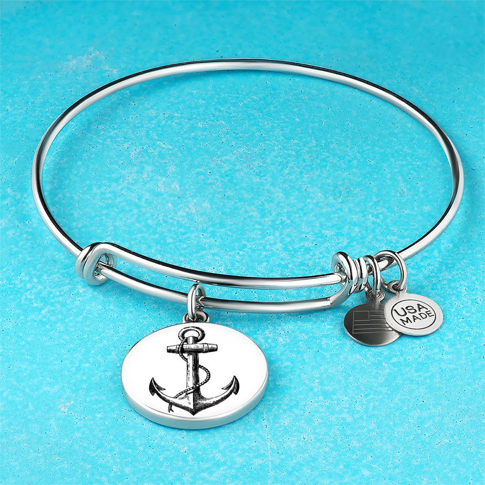 Anchor Bangle Bracelet