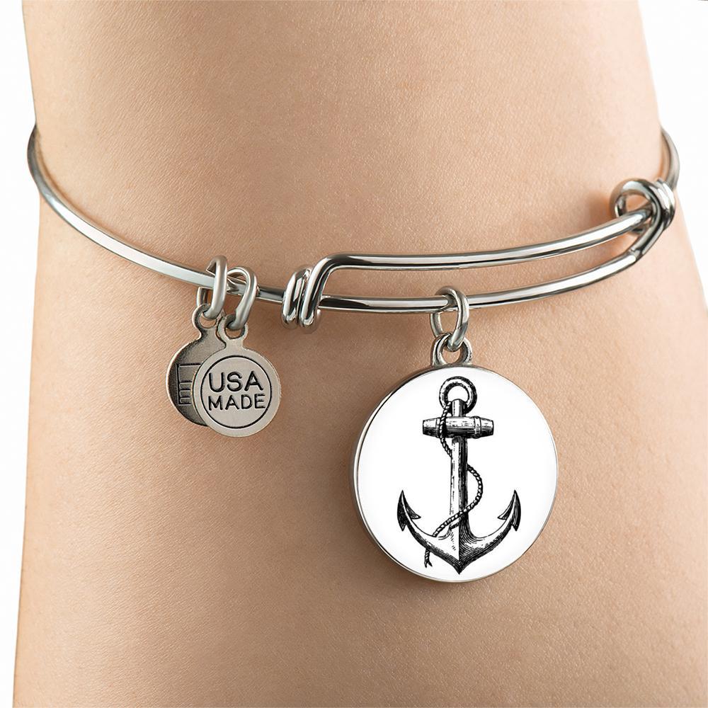 Anchor Bangle Bracelet