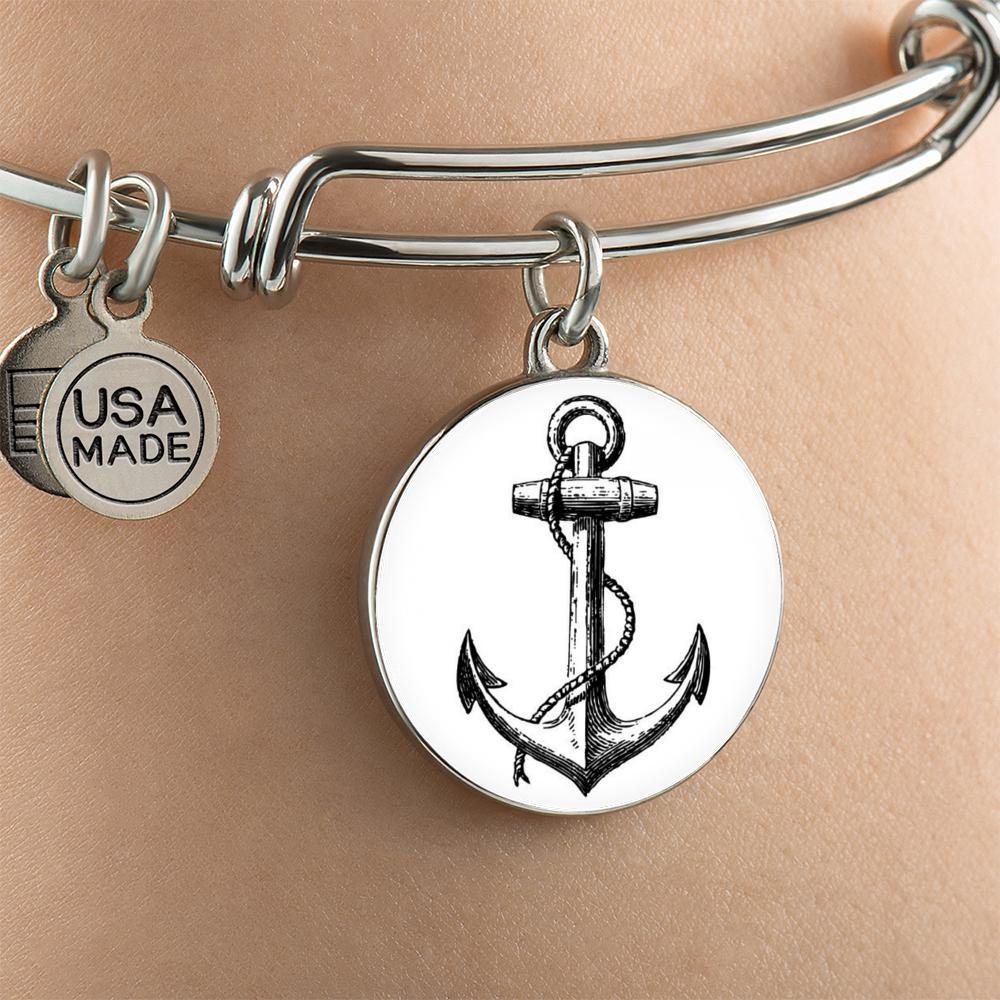 Anchor Bangle Bracelet