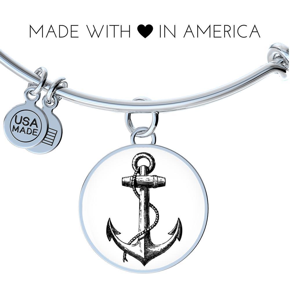 Anchor Bangle Bracelet