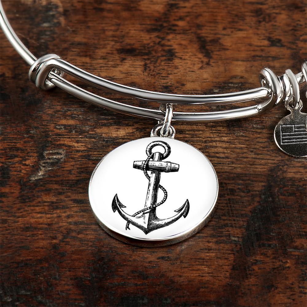 Anchor Bangle Bracelet