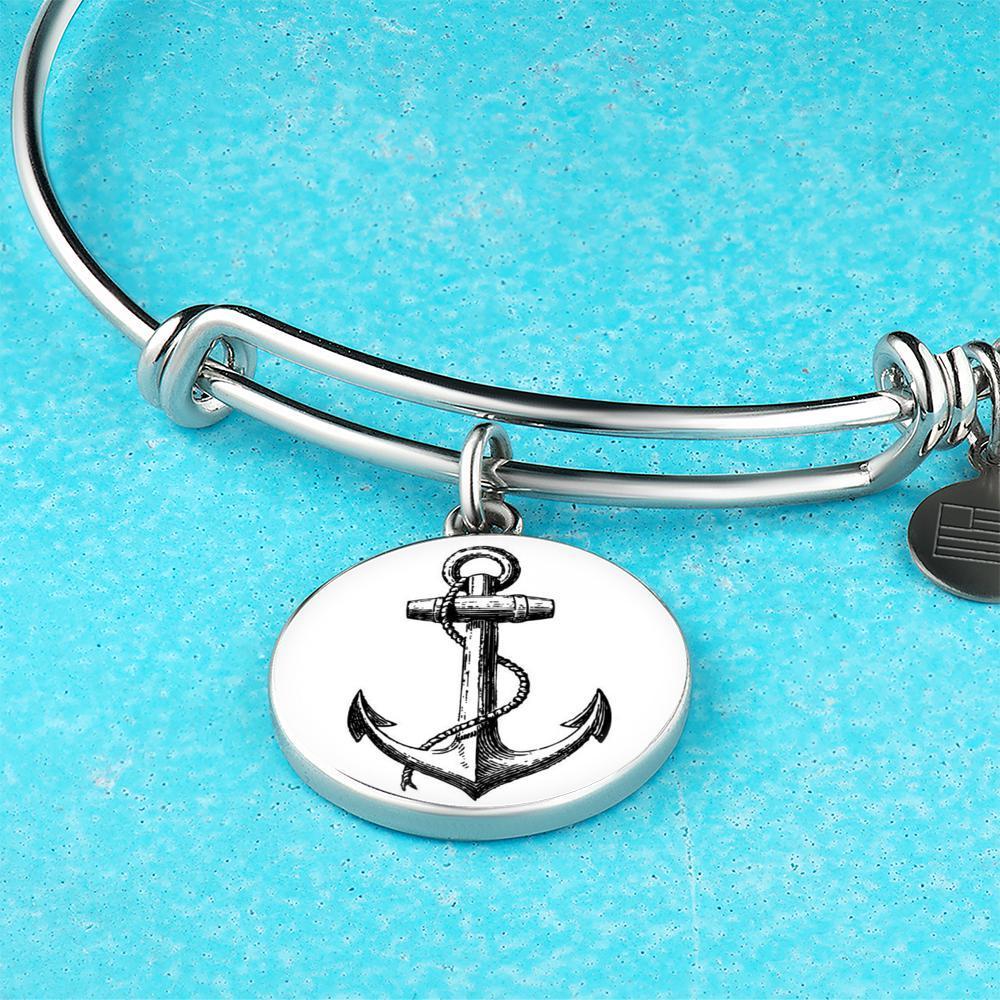 Anchor Bangle Bracelet