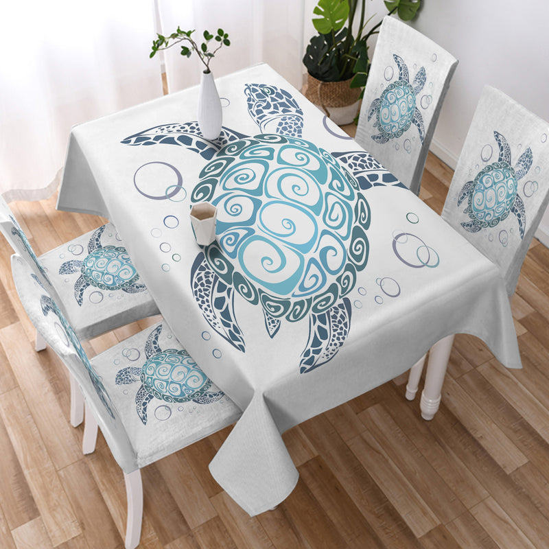 Whte Turtle Twist Chair Cover