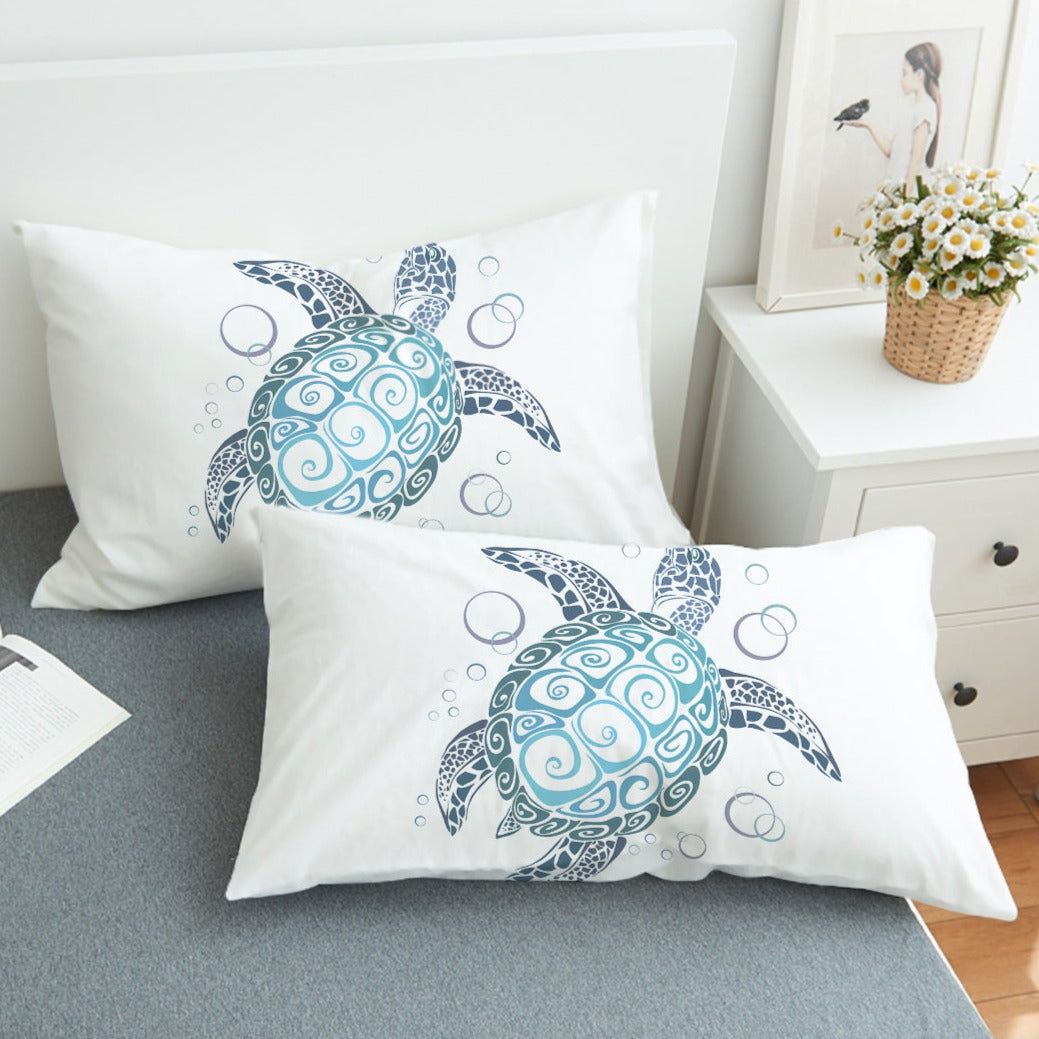 White Turtle Twist Pillow Sham