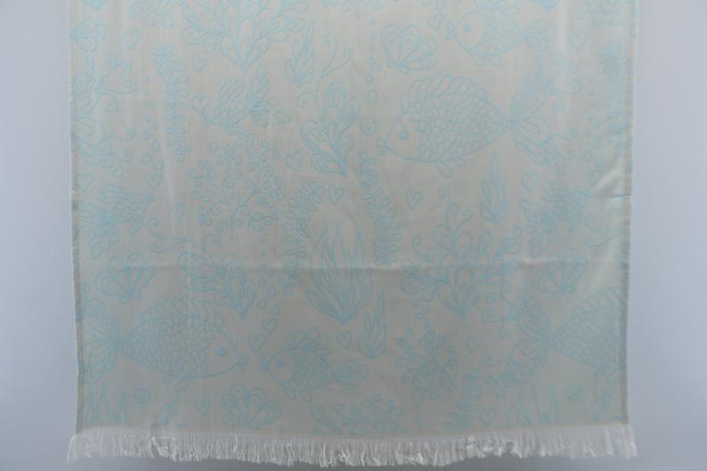 Aquamarine Sea Life 100% Cotton Towel