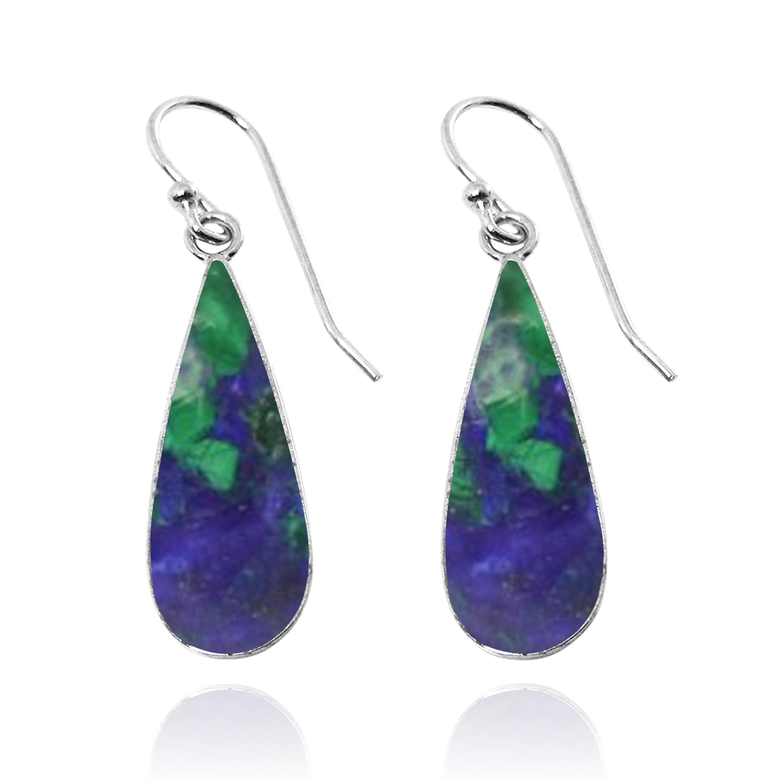 Azurite Malachite Drop Earrings