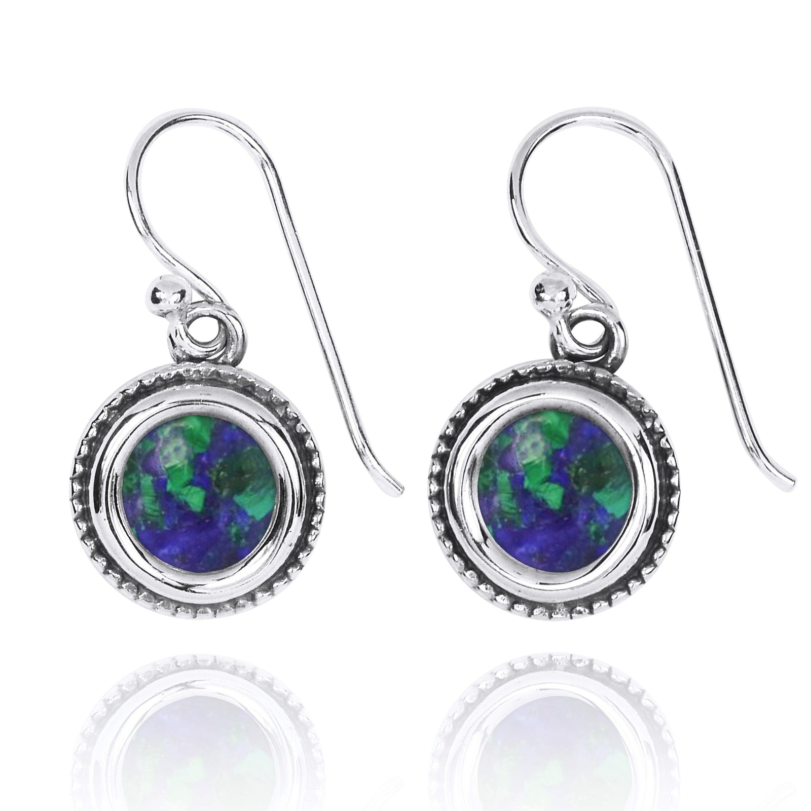Azurite Malachite Drop Earrings