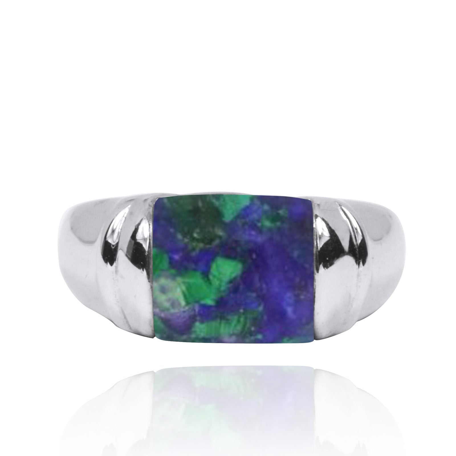 Azurite Malachite Gemstone Ring