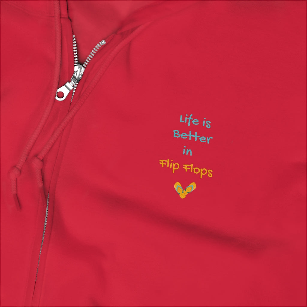 Life is Better in Flip Flops Embroidered Hoodie