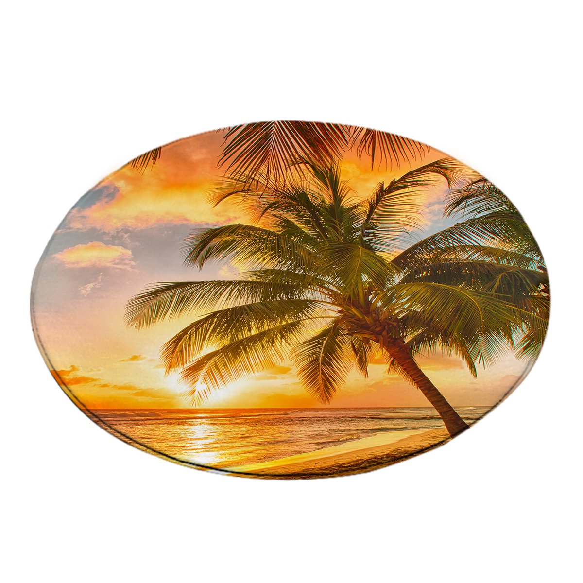 Round Rug Beach Area Rug - Beach Please by Coastal Passion