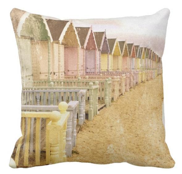 Beach Huts Pillow Cover