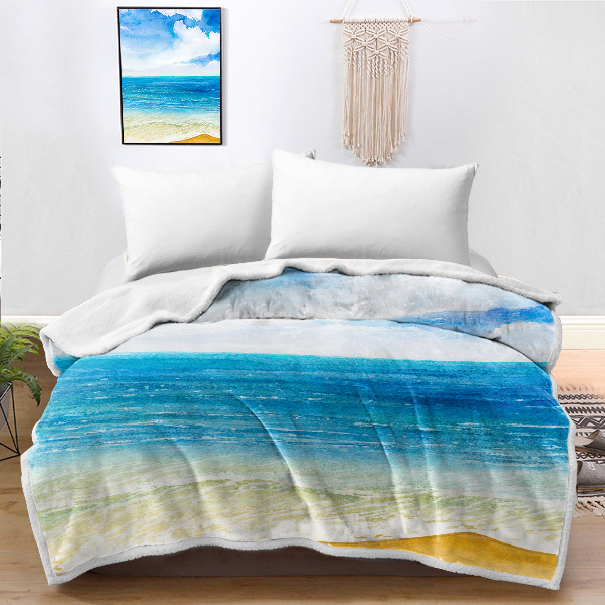 Beach Painting Bedspread Blanket