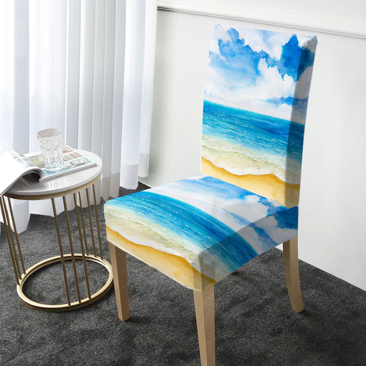 Beach Painting Chair Cover