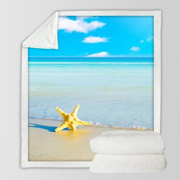 Beach Please Soft Sherpa Blanket