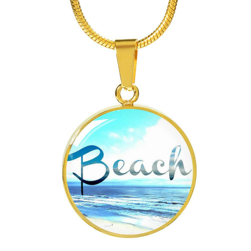 Beach Round Pendant Necklace