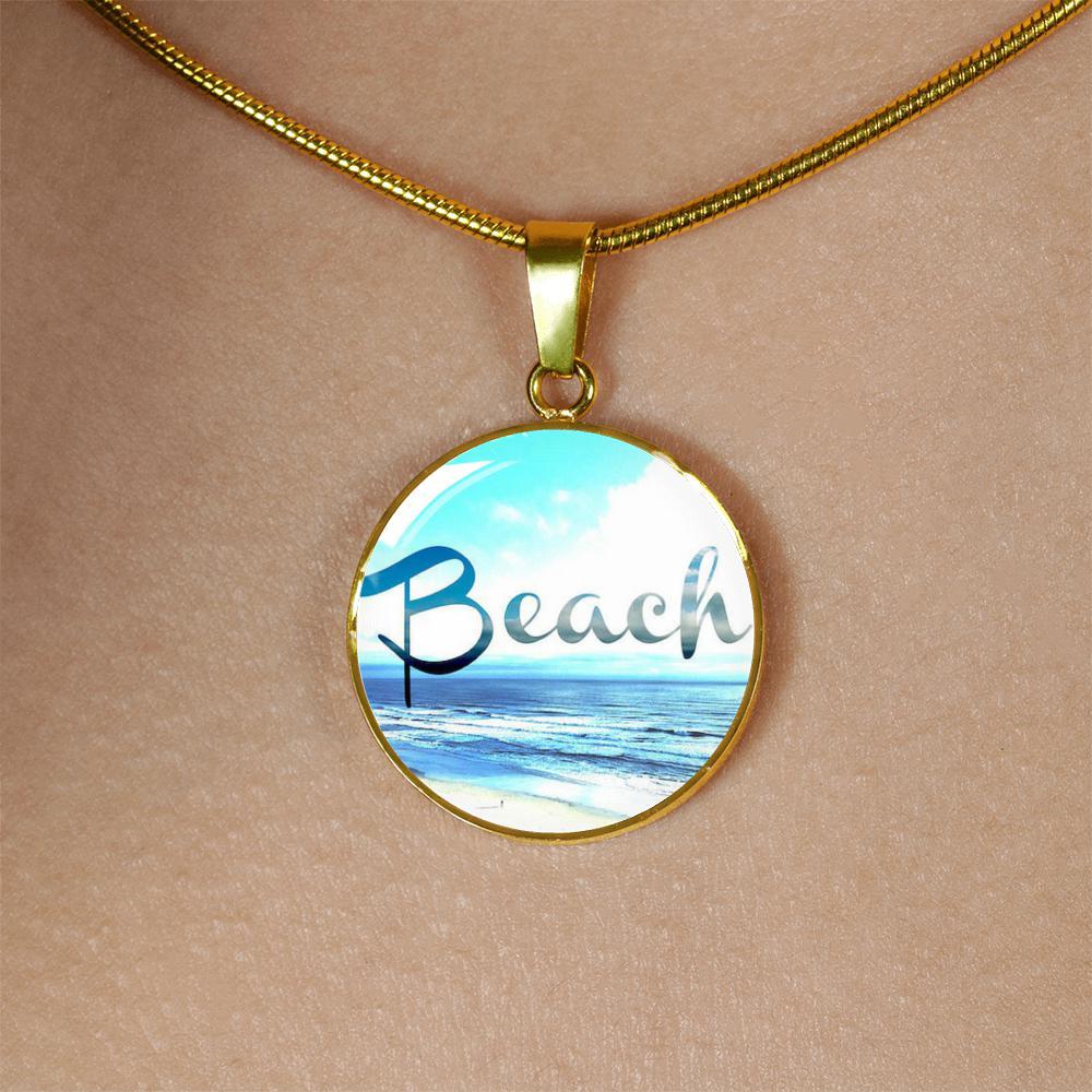 Beach Round Pendant Necklace