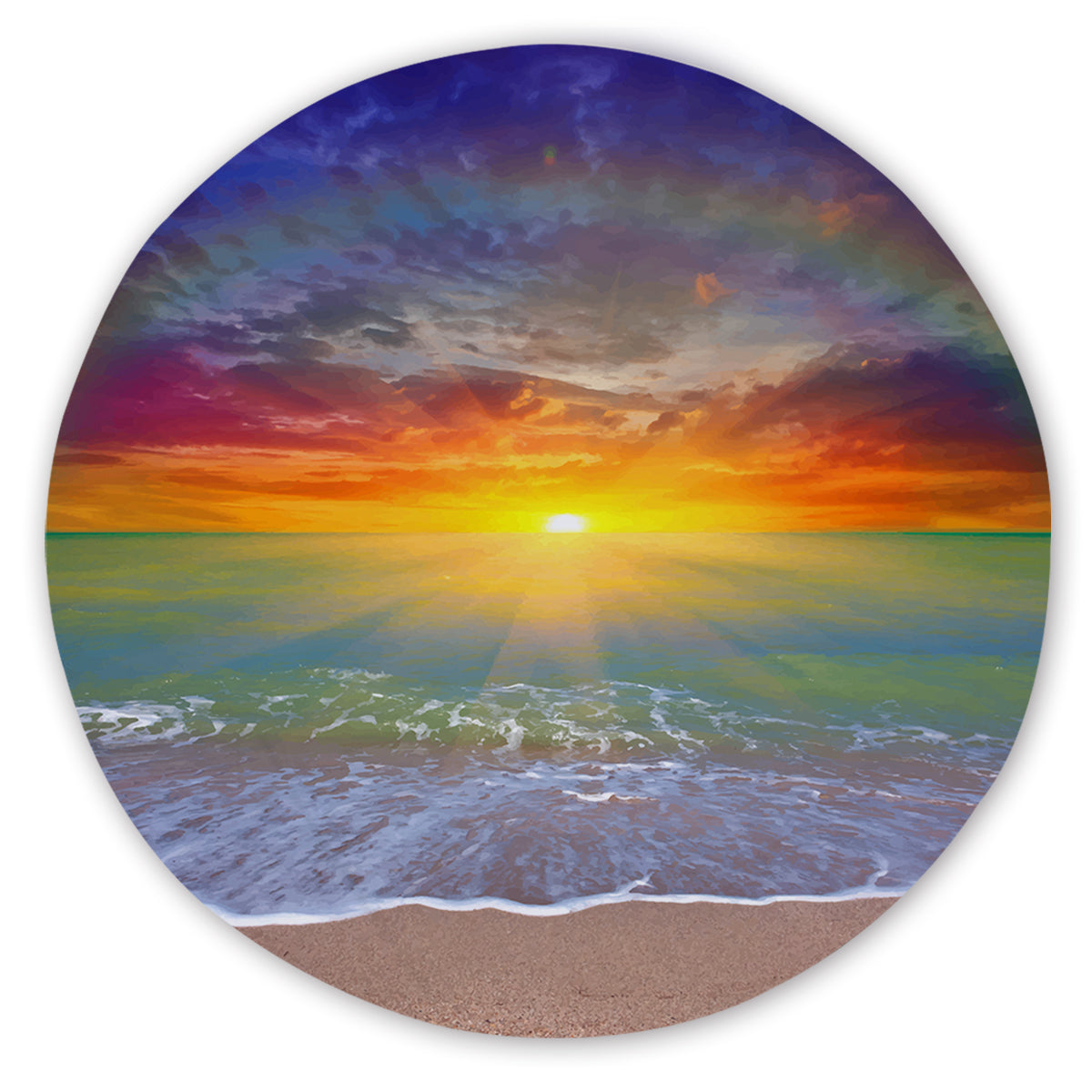 Sunset Beach Round Sand-Free Towel