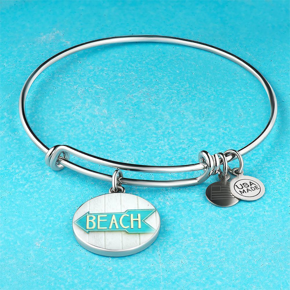 Beach Sign Bangle Bracelet