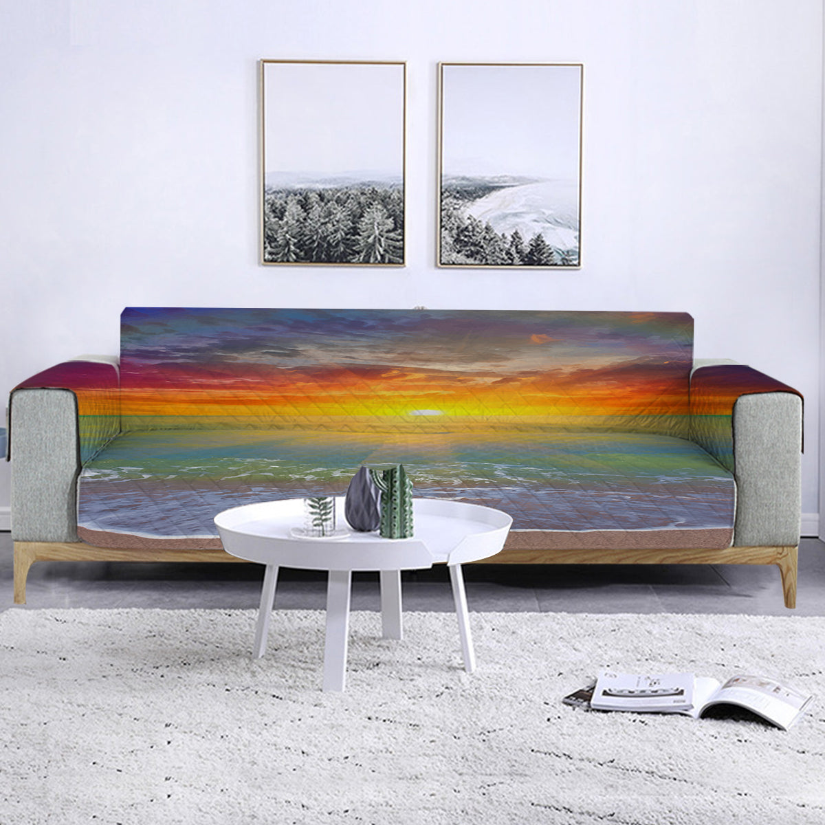 Beach Sunset Sofa Cover