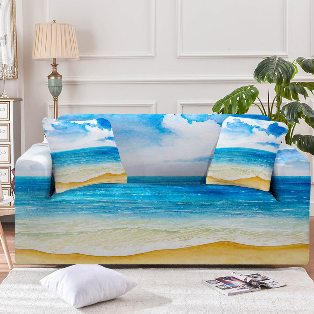 Beach Panting Couch Cover