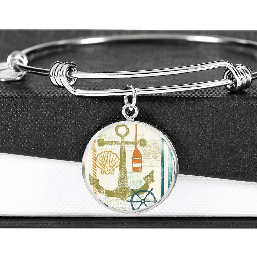 Beachy Anchor Bangle Bracelet