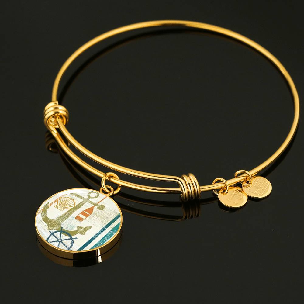 Beachy Anchor Bangle Bracelet
