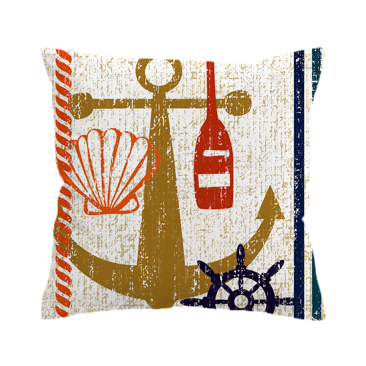 Beachy Anchor Pillow Cover