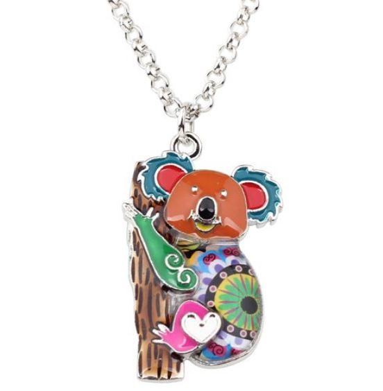 Beachy Bear - Enamel Pendant Necklace