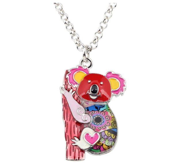 Beachy Bear - Enamel Pendant Necklace