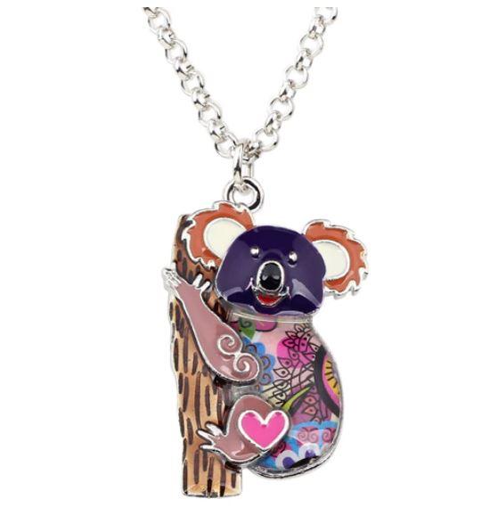 Beachy Bear - Enamel Pendant Necklace