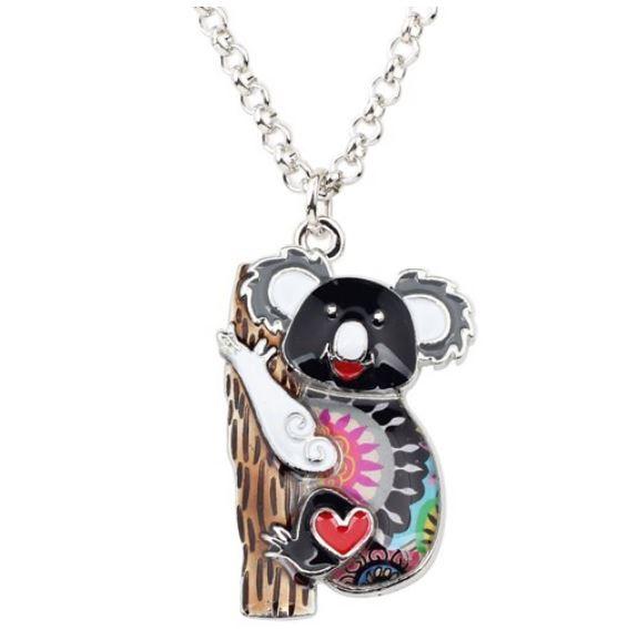 Beachy Bear - Enamel Pendant Necklace