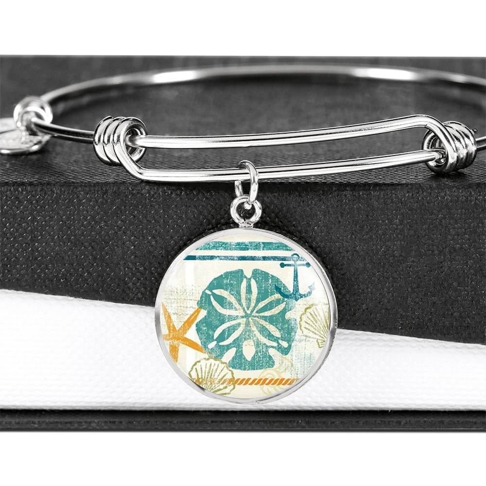 Beachy Sand Dollar Bangle Bracelet