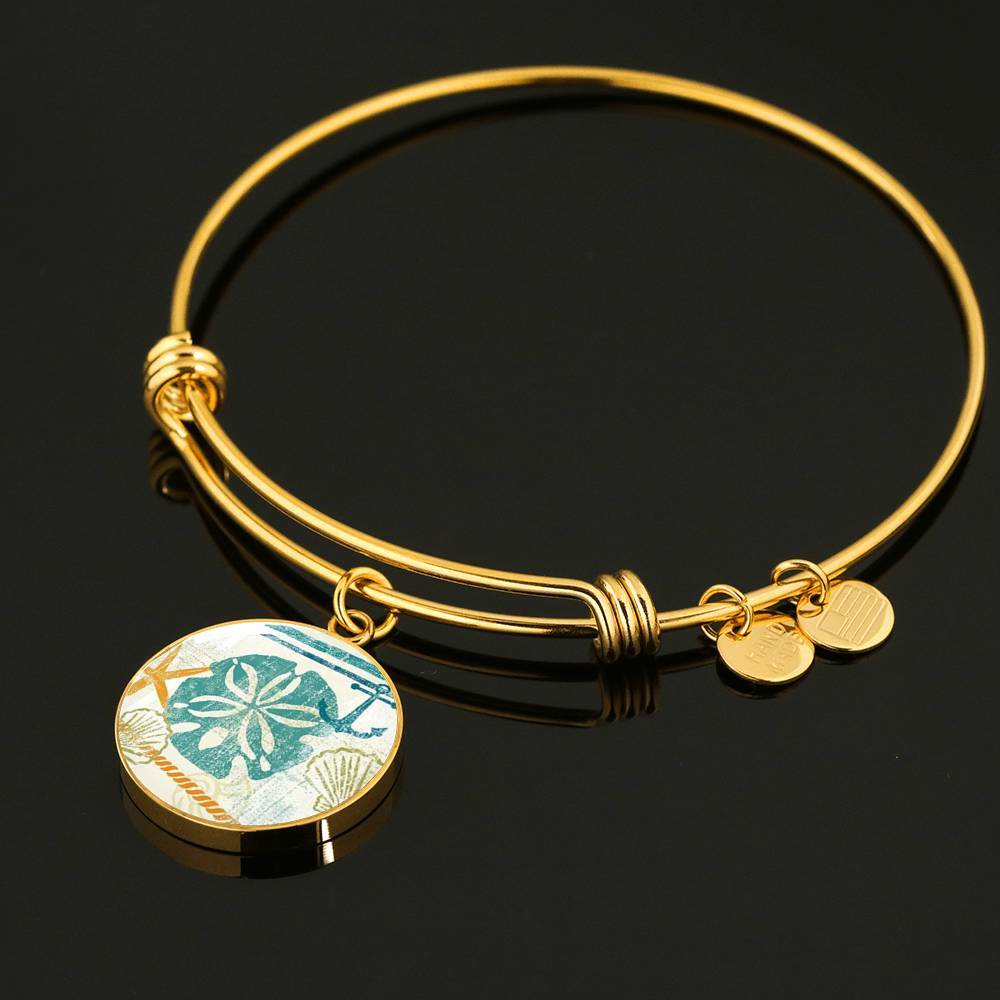 Beachy Sand Dollar Bangle Bracelet