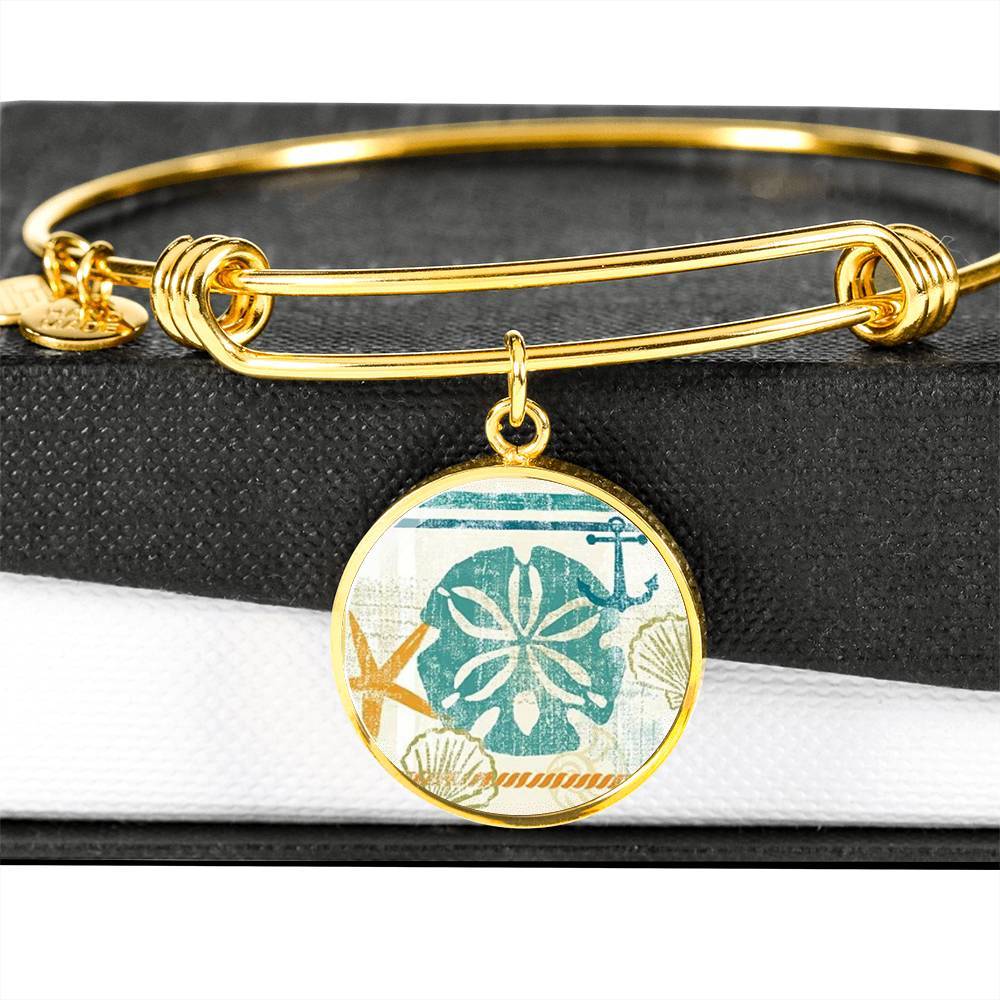 Beachy Sand Dollar Bangle Bracelet