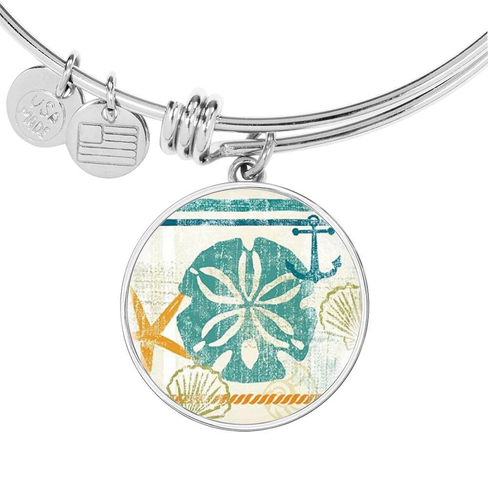 Beachy Sand Dollar Bangle Bracelet