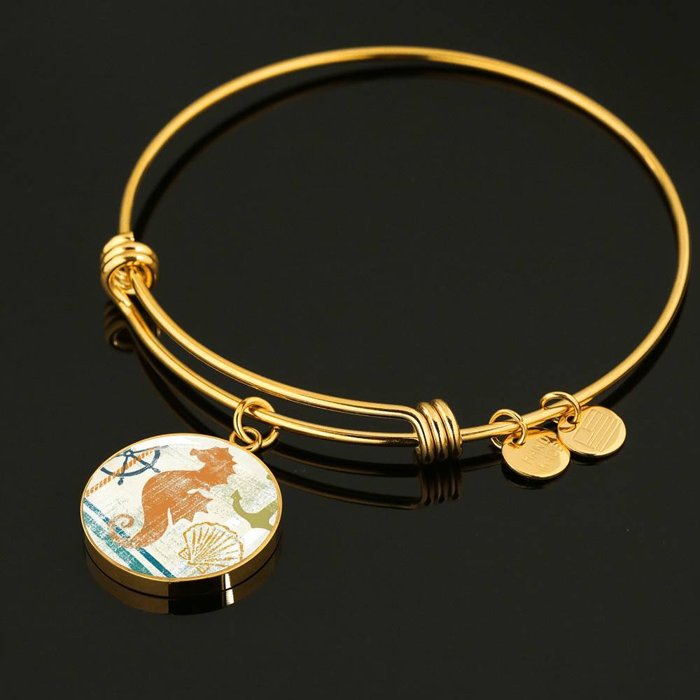 Beachy Seahorse Bangle Bracelet