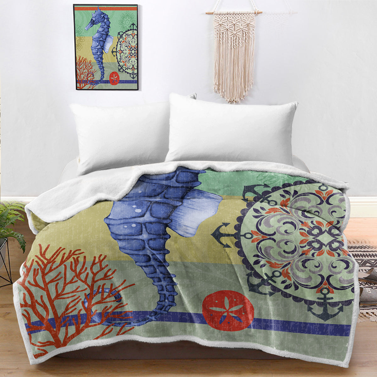 Seahorse Passion Bedspread Blanket