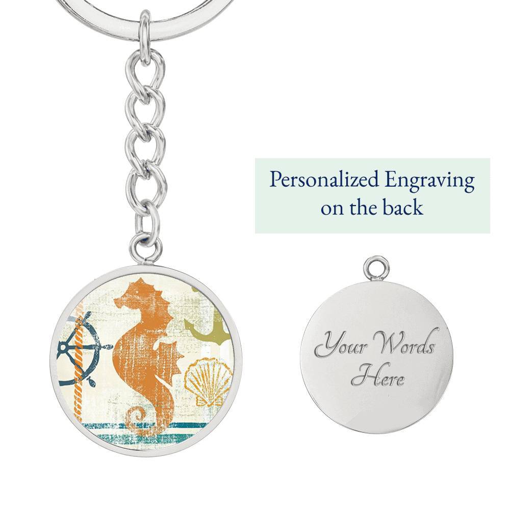 Beachy Seahorse Keychain