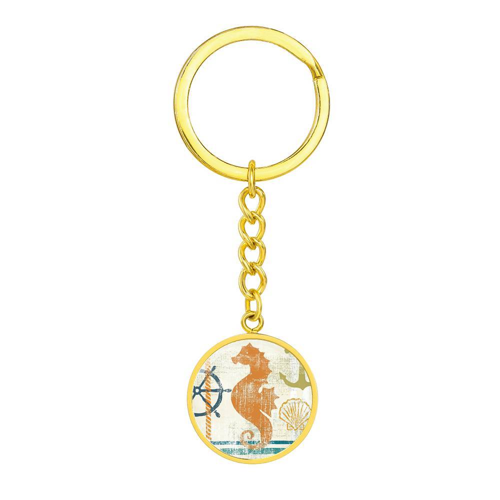 Beachy Seahorse Keychain