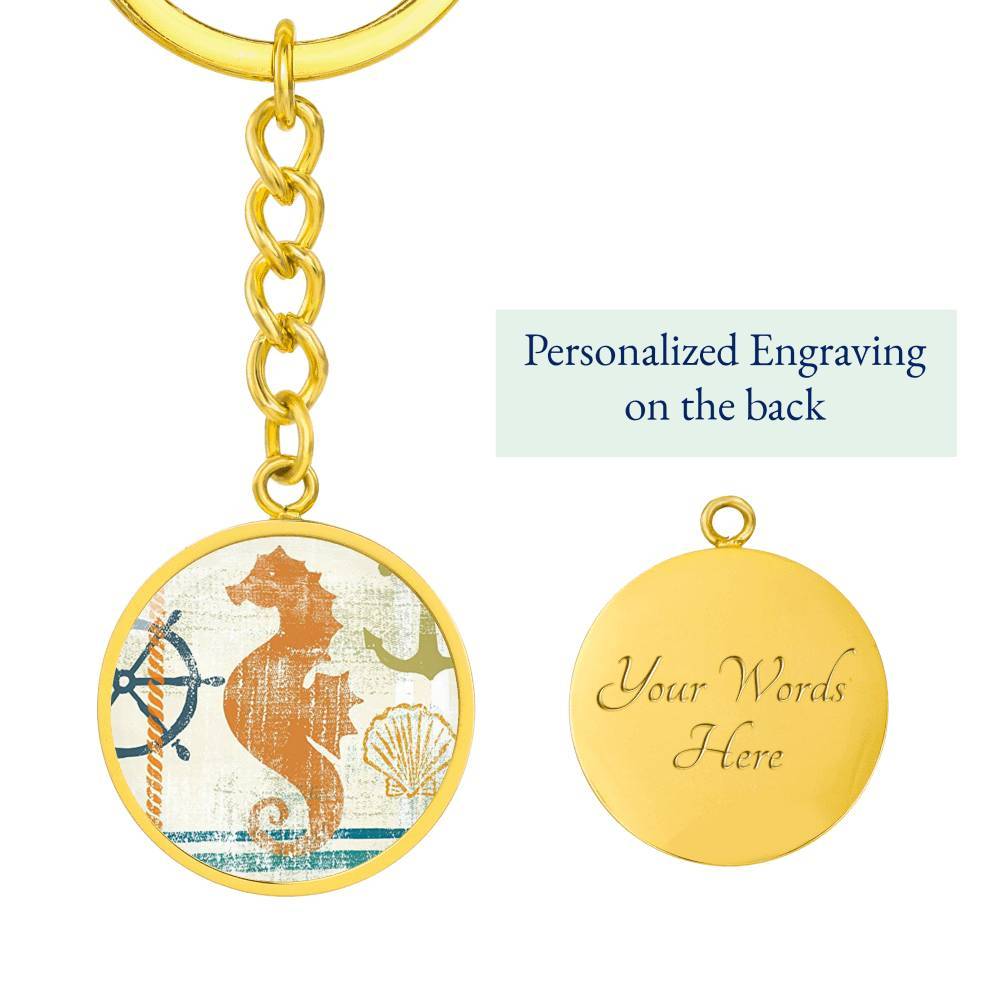 Beachy Seahorse Keychain