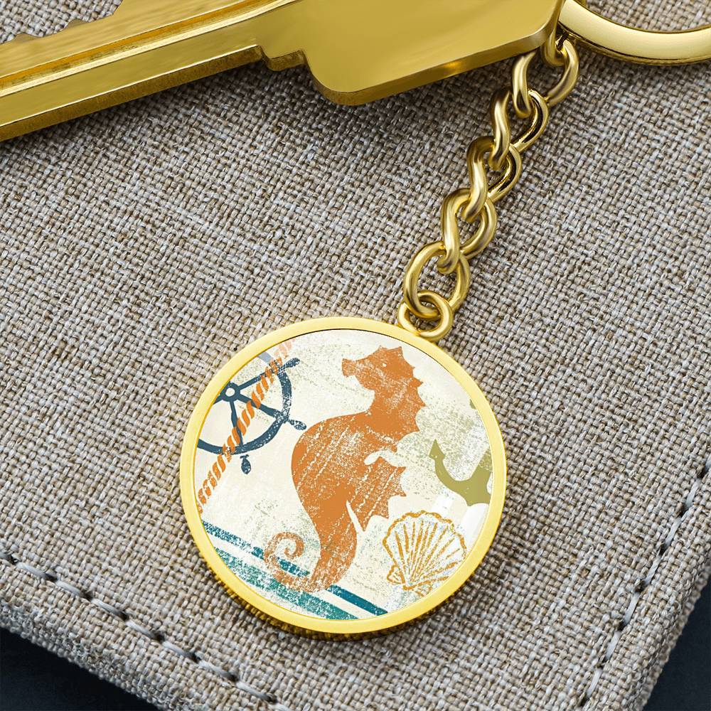 Beachy Seahorse Keychain