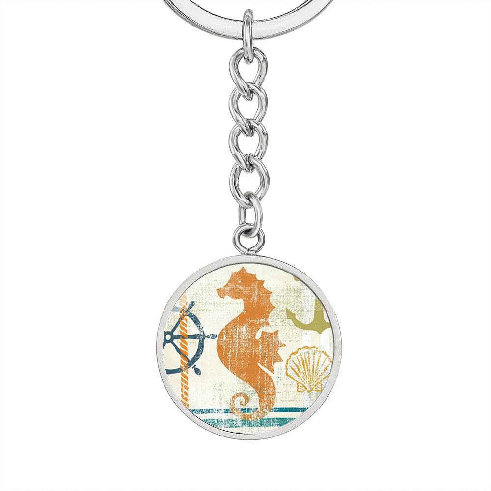 Beachy Seahorse Keychain