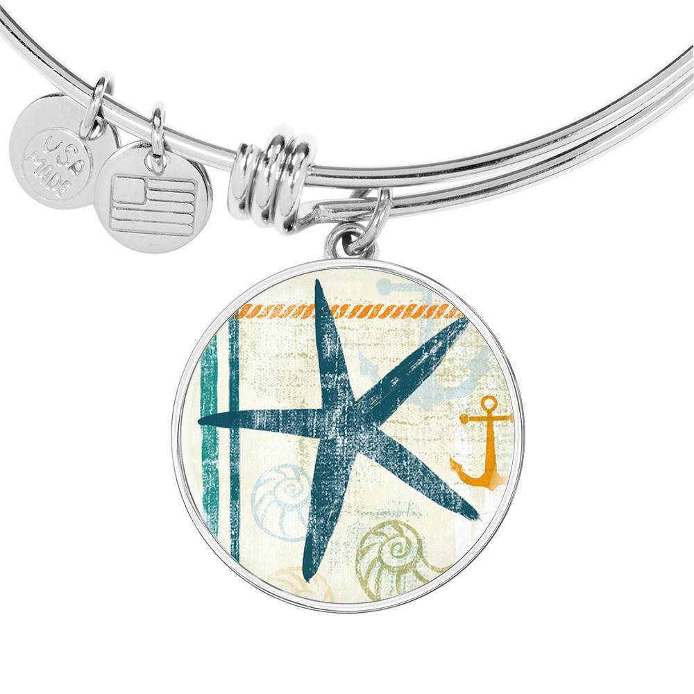 Beachy Starfish Bangle Bracelet
