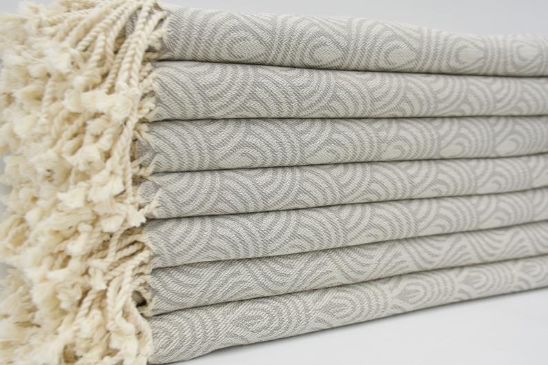 Beige Waves 100% Cotton Towel