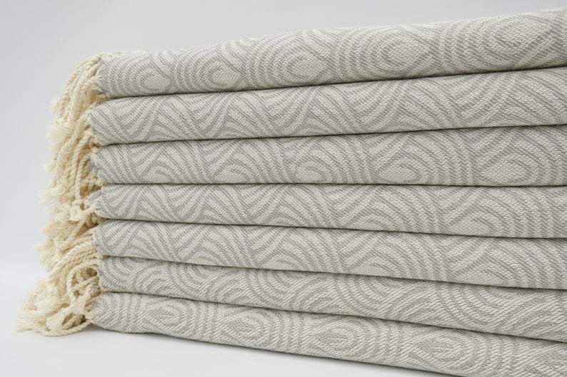 Beige Waves 100% Cotton Towel